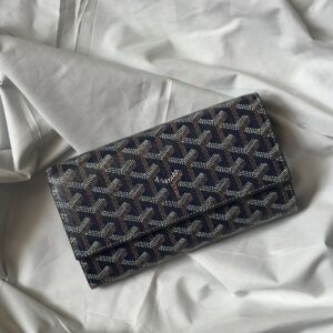Buy Goyard Wallet Varenne Continental Navy Blue Canvas
