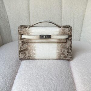 Buy Hermes Pochette Matte Himalaya Niloticus Crocodile Palladium Hardware