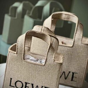 Buy Loewe x Paula's Ibiza LOEWE Font Beige Raffia Tote Bag