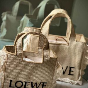 Buy Loewe x Paula's Ibiza LOEWE Font Natural Raffia Tote Bag