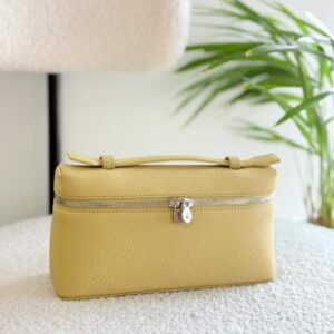 Buy Loro Piana Yellow Grained Calfskin L19 Pouch