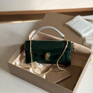 Bvlgari Emerald Green Calf leather Serpenti Forever Phone Case