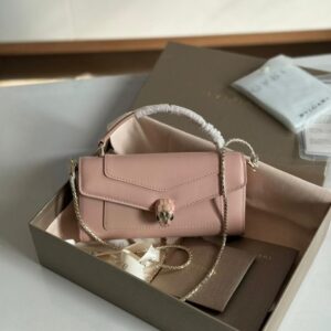 Bvlgari Light Pink Calf leather Serpenti Forever Phone Case