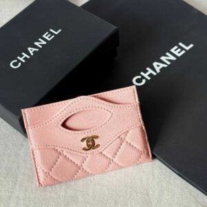 Chanel 31 Card Holder Rose Clair Caviar Leather - Dubai Luxury Items