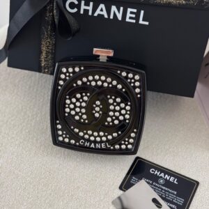 Chanel Black Crystals Embellished Makeup Compact Minaudiere Box Bag - Dubai Luxury Items