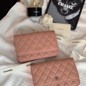 Chanel Classic Wallet On Chain Light Pink Caviar Leather - Dubai Luxury Items