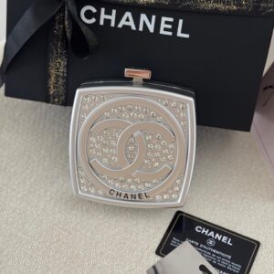 Chanel Silver Crystals Embellished Makeup Compact Minaudiere Box Bag - Dubai Luxury Items