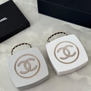 Chanel White Makeup Palette Minaudiere Mirror Compact Beauty Box Clutch - Dubai Luxury Items
