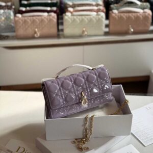 Dior My Dior Lilac Patent Cannage Lambskin Mini Bag - Dubai Luxury Items