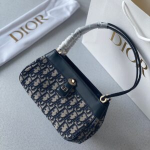 Dior Small Blue Dior Oblique Jacquard Dior Key Bag - Dubai Luxury Items