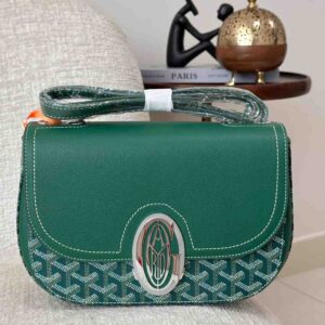 Goyard 233 Green Goyardine Chevron Canvas Shoulder Bag - Dubai Luxury Items