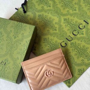 Gucci GG Marmont Card Case Pink Beige
