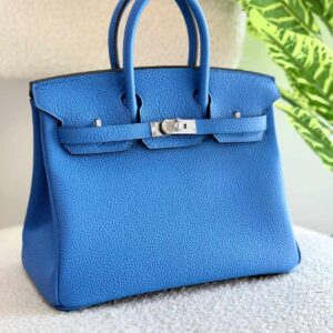 Hermes Birkin 25CM Rich Blue Togo Leather Handbag