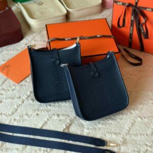 Hermes Evelyne 16 Bleu Nuit Taurillon Clemence Leather Amazone bag - Dubai Luxury Items