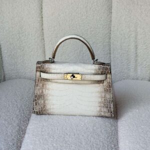 Hermes Kelly Mini Himalaya Niloticus Crocodile Palladium Hardware