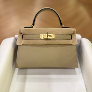 Hermes Mini Kelly 20 Beige Marfa Epsom Leather GHW - Dubai Luxury Items