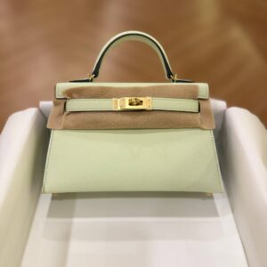 Hermes Mini Kelly 20 Vert Fizz Epsom Leather GHW - Dubai Luxury Items