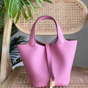 Hermes Picotin Lock 18 Pink Taurillon Clemence Leather Top Handles Bags - Dubai Luxury Items