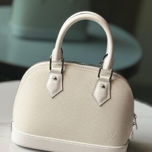 Louis Vuitton Alma BB Quartz White Epi Grained Leather Handbags - Dubai Luxury Items