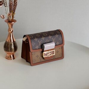 Louis Vuitton Dark Brown Monogram Reverse Canvas Mini Dauphine Bag - Dubai Luxury Items
